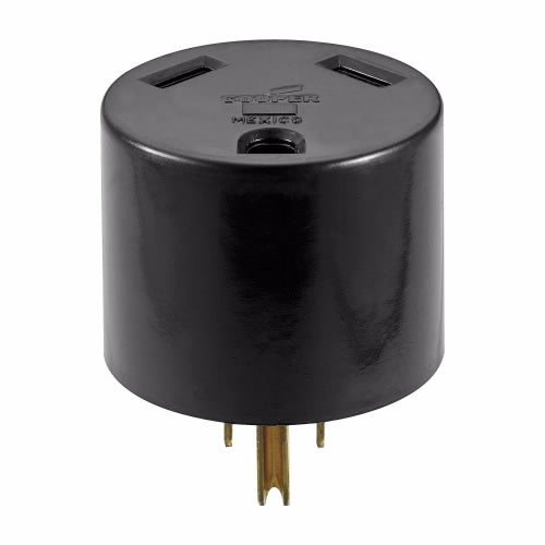 Eaton Cooper Wiring Receptacle Adapter 30A 125V Black (125V, Black)