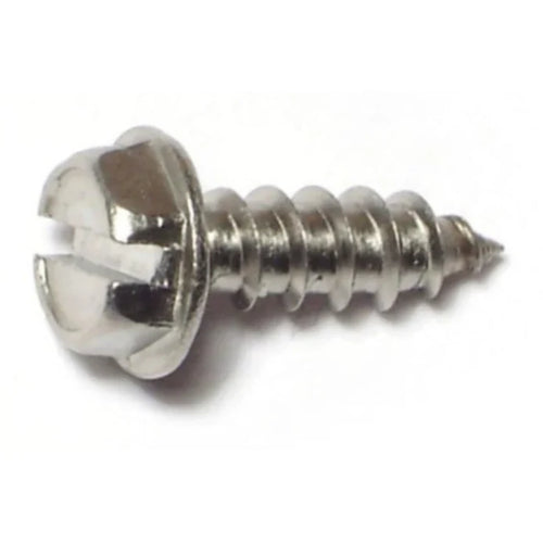 Monster Fastener Zinc Plated Steel Slotted Hex Washer Head Sheet Metal Screws