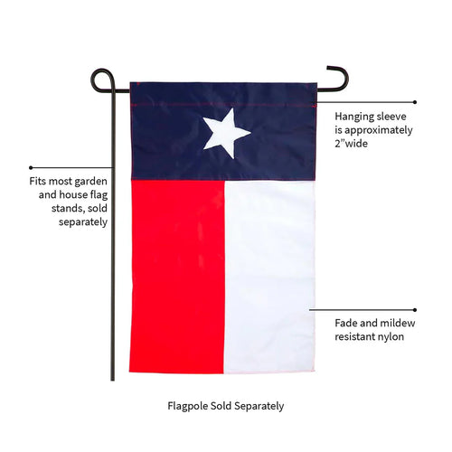 Evergreen Texas State Applique Garden Flag