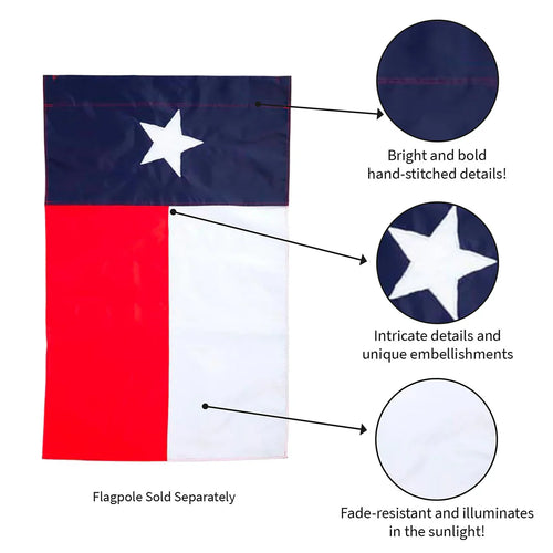 Evergreen Texas State Applique Garden Flag