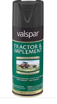 Valspar Tractor and Implement Spray Paint (12 Oz, Gloss Black - 5339-16)