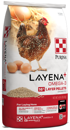 Purina® Layena® +Omega-3 16% Layer Hen Feed