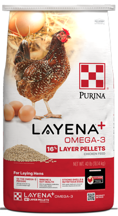 Purina® Layena® +Omega-3 16% Layer Hen Feed
