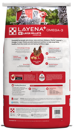 Purina® Layena® +Omega-3 16% Layer Hen Feed