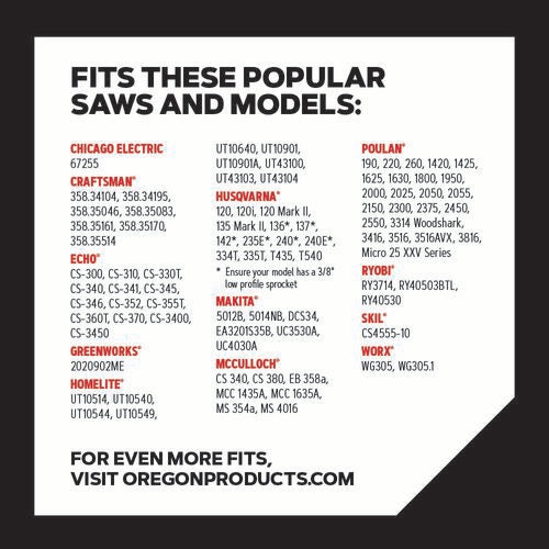Oregon S52T AdvanceCut 2-Pack Saw Chain for 14 in. Bar - 52 Drive Links - fits Echo, Craftsman, Poulan, Homelite, Makita Husqvarna and more