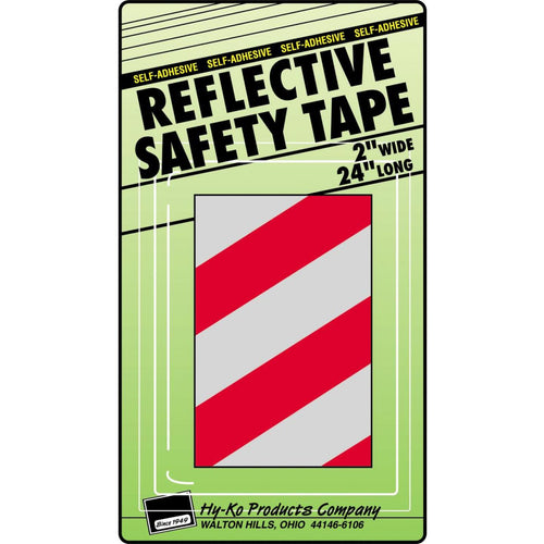 Hy-Ko 2 In. W. x 24 In. L. Red & Silver Stripe Reflective Safety Tape